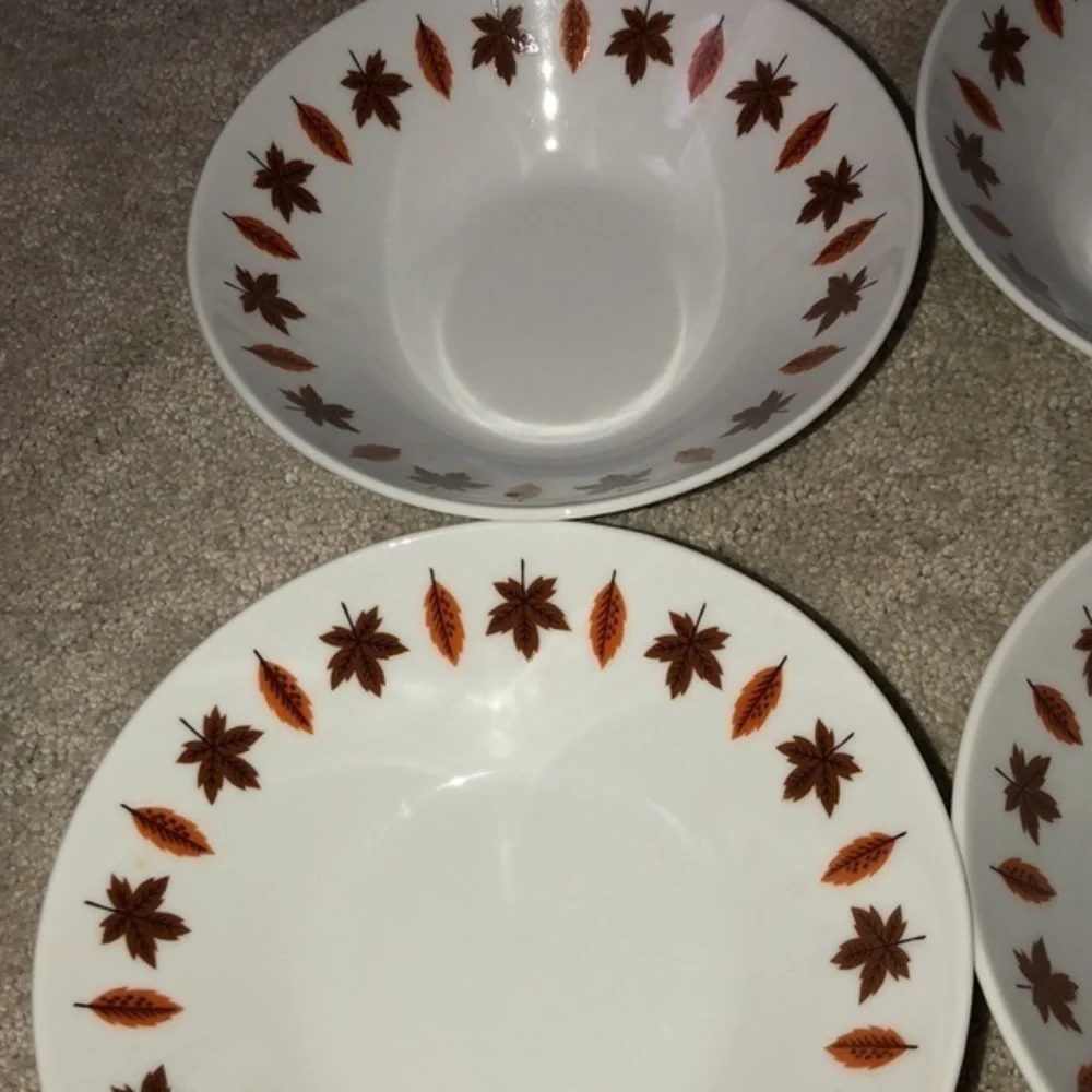 Vintage Harmony House Fine China Japan Bowl‎ Set (8) Leaf Fall Thanksgiving
